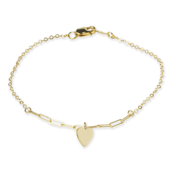 Carla 14k Heart Charm Bracelet