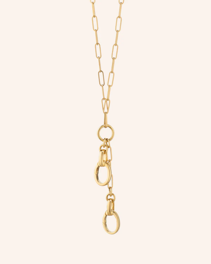 Monica Rich Kosann 18” "Design Your Own" Paperclip Link Charm Chain Necklace, 2 Charm Stations