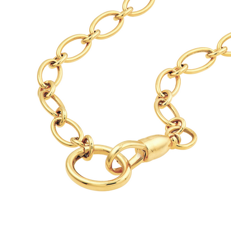 Midas Oval Link Lariat Necklace, view 3