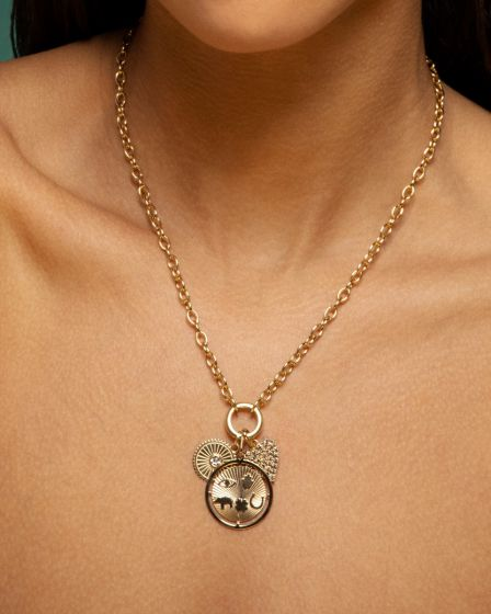 Royal Chain 14K Push Lock Charm Necklace, view 2