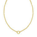 14K Push Lock Charm Necklace