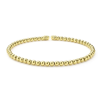 LAGOS 18K Gold Caviar Beaded Cuff Bracelet | 3mm