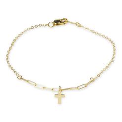 Carla 14k Cross Charm Bracelet