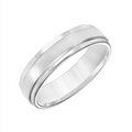 Frederick Goldman Flat Round Edge Carved Wedding Band