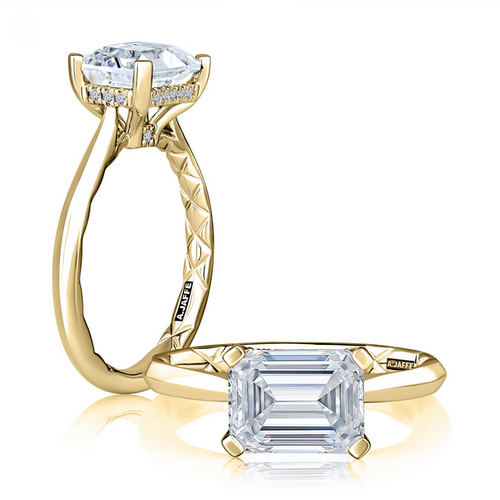 A. JAFFE 14k Yellow Gold Knife Edge Solitaire Engagement Ring