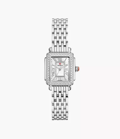 Michele Watches Deco Madison Mini Diamond Stainless Steel Watch