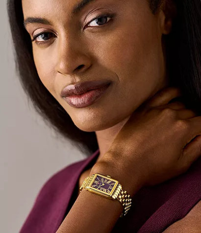 Michele Watches Deco Park 18K Gold-Plated Watch, view 2