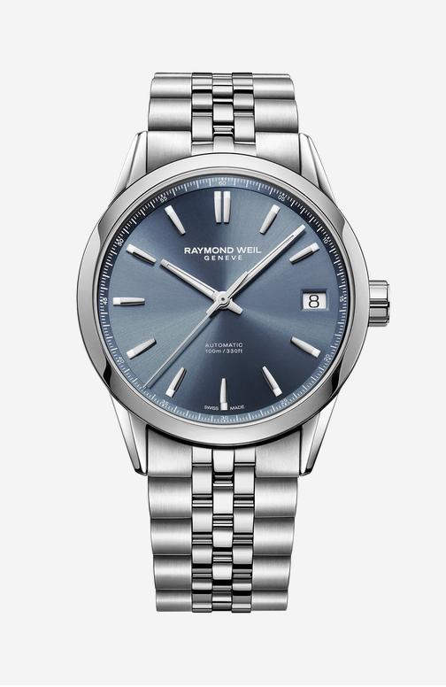 Raymond Weil Freelancer Date Blue Dial Steel Watch, 40mm