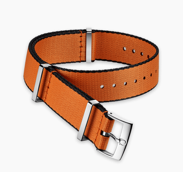 Omega NATO STRAP Polyamide Orange Strap With Black Borders