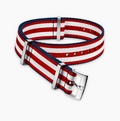 Omega NATO STRAP Polyamide 5-stripe Red & White Strap with Blue Borders