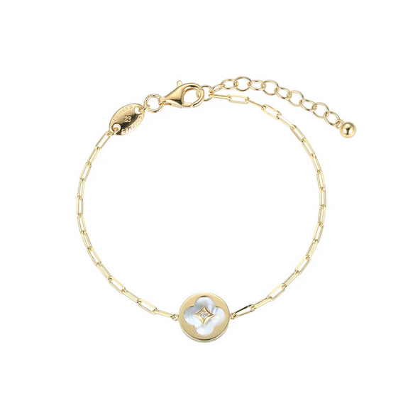 Charles Garnier Clover Mother-of-Pearl Disc Bracelet