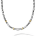 Two-Tone Caviar Diamond Necklace | 5mm