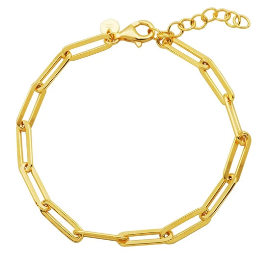Charles Garnier Sterling Silver Gold Plated Paperclip Bracelet