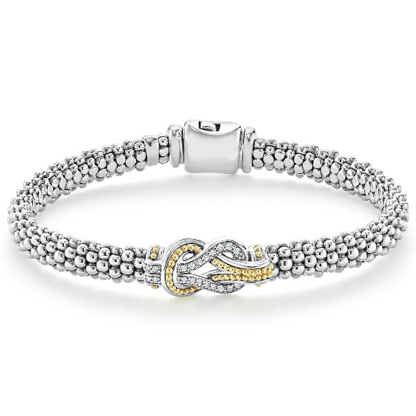 LAGOS Two Tone Diamond Knot Bracelet
