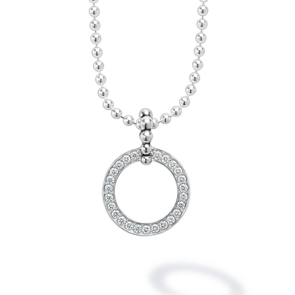 Medium Diamond Circle Pendant Necklace