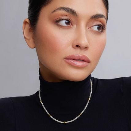 LAGOS 18K Gold Station Necklace, view 2