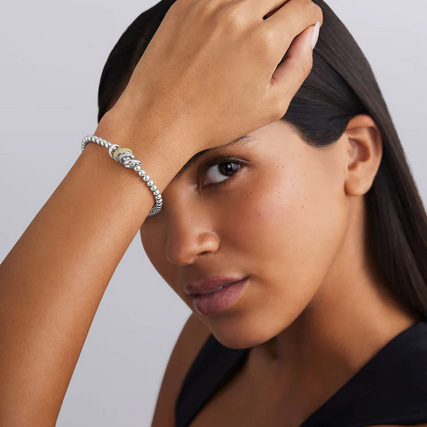 LAGOS Two-Tone Four Ring Diamond Stretch Bracelet 7", view 2