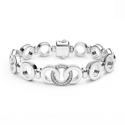 LAGOS Silver Interlocking Diamond Link Bracelet