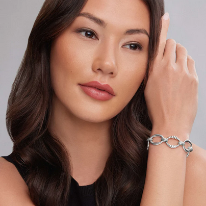 LAGOS Sterling Silver Oval Fluted Link Bracelet | 19mm, view 2