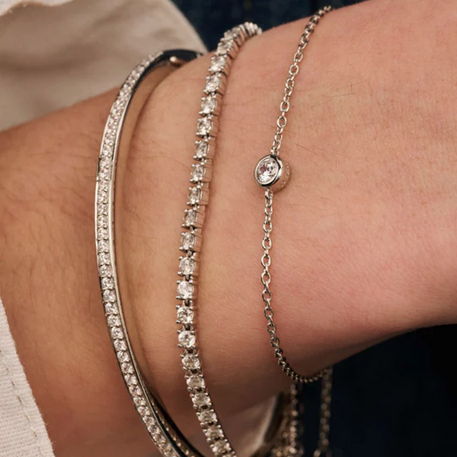 TI SENTO Classic CZ Bezel Bracelet, view 2