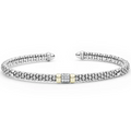 LAGOS Two-Tone Small Diamond Station Mini Versa Torque Bracelet | 3mm