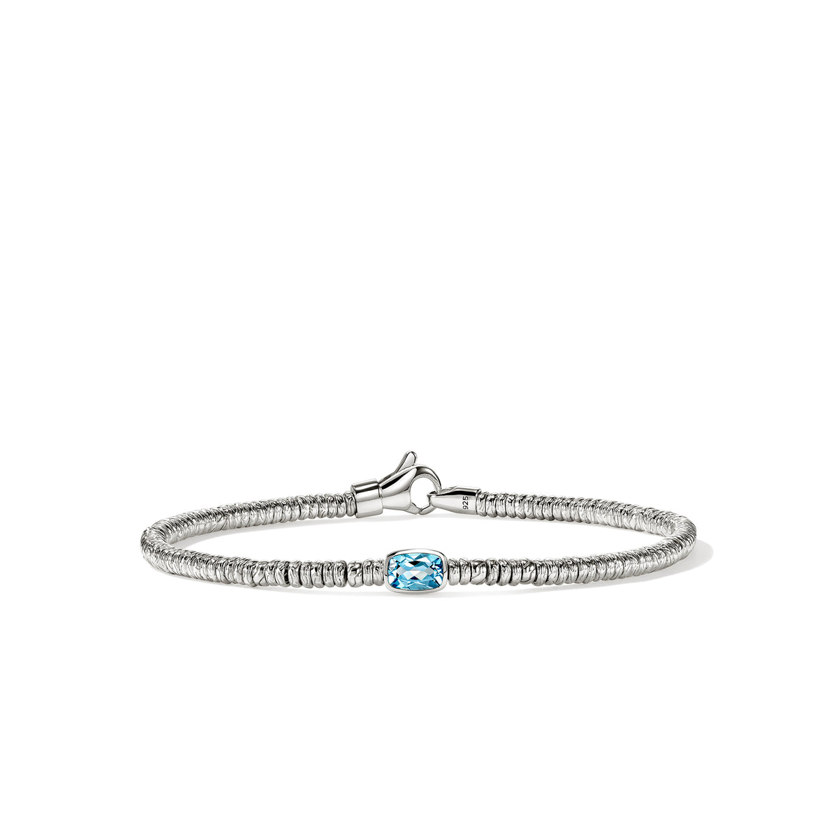 John Hardy Heishi Gem Bracelet, Sterling Silver, Swiss Blue Topaz, 2.5MM