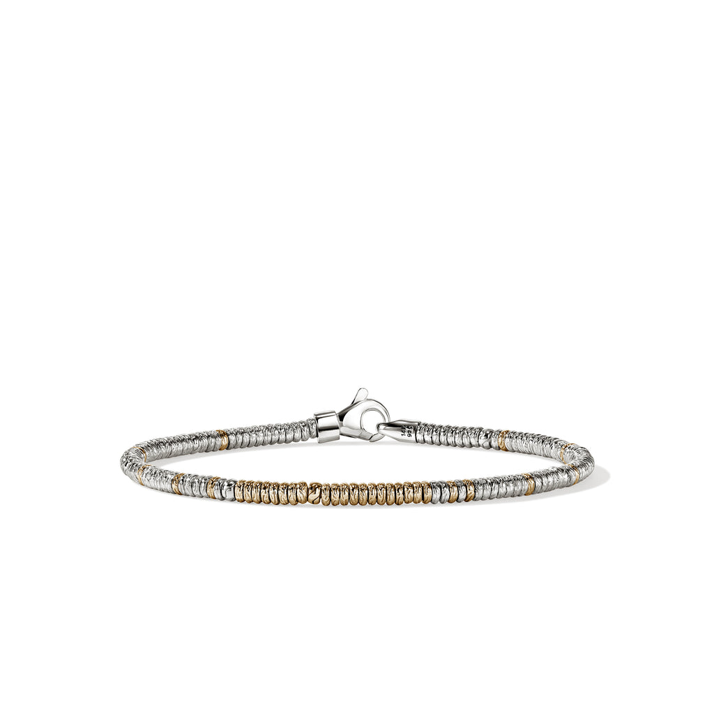 John Hardy Heishi Bracelet, Gold, Sterling Silver, 2.5MM