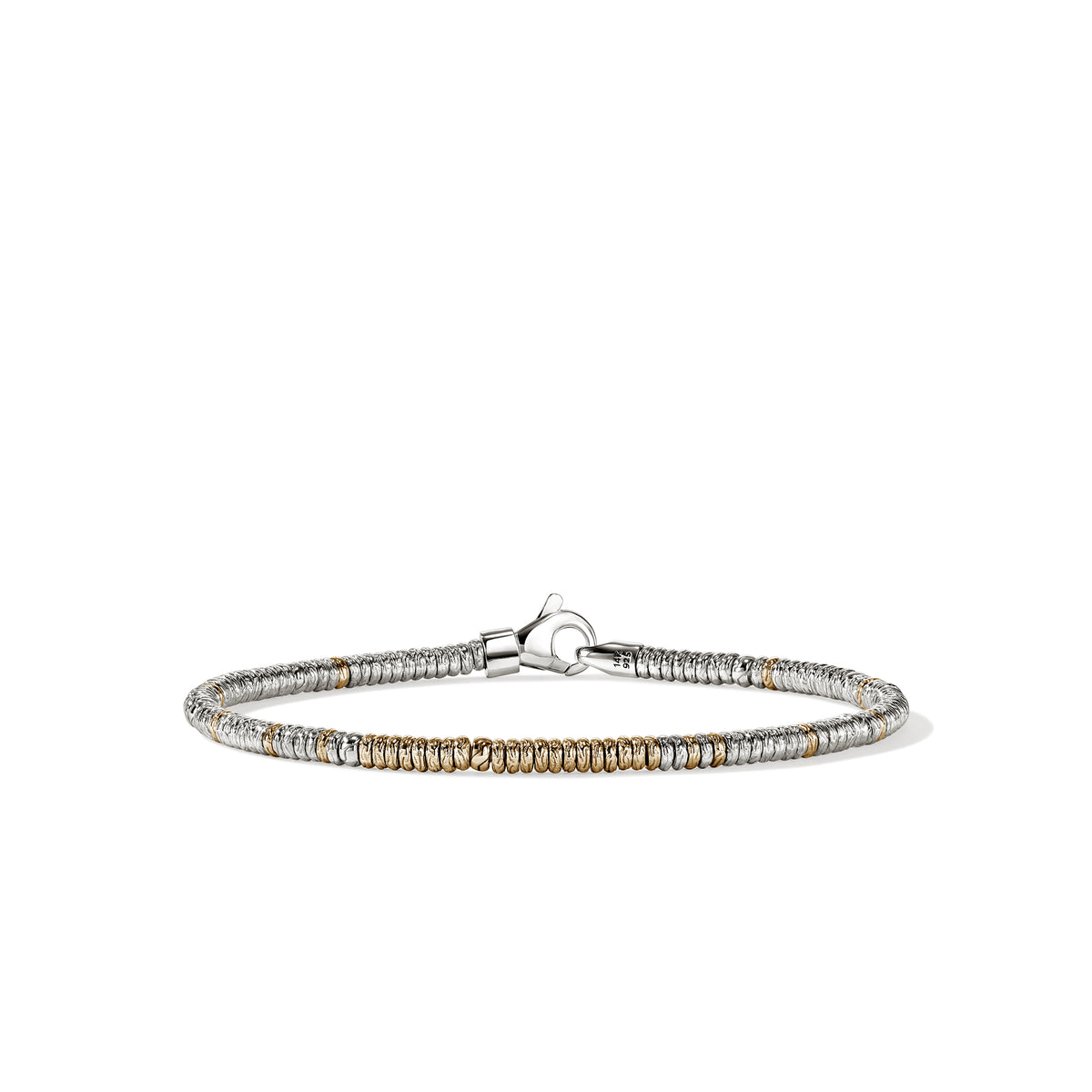 John Hardy Heishi Bracelet, Gold, Sterling Silver, 2.5MM