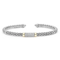 LAGOS Two-Tone Medium Diamond Station Mini Versa Torque Bracelet | 3mm
