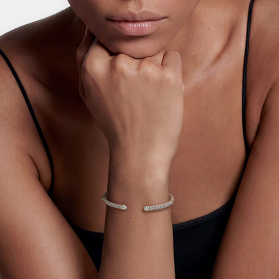 LAGOS Two-Tone Diamond Mini Versa Torque Bracelet | 3mm, view 2
