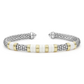 LAGOS Two-Tone Five Station White Ceramic Versa Torque Bracelet | 5mm