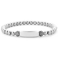 Silver Engravable Station Stretch Bead Bracelet