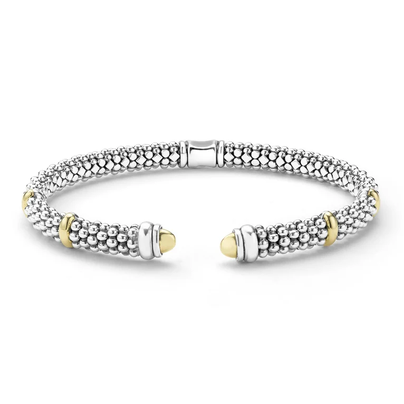 Two-Tone Caviar Versa Torque Bracelet | 5mm