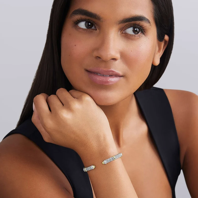 Two-Tone Caviar Versa Torque Bracelet | 5mm