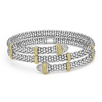 Two-Tone Caviar Diamond Versa Wrap Bracelet | 5mm