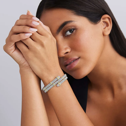 Two-Tone Caviar Diamond Versa Wrap Bracelet | 5mm