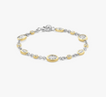Oval Two Tone Zirconia Bracelet