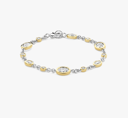 Oval Two Tone Zirconia Bracelet