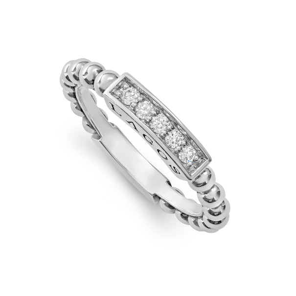 Sterling Silver Diamond Stacking Ring
