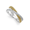 LAGOS Two Tone X Diamond Ring
