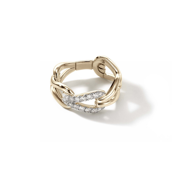 John Hardy Surf Pave Diamond Ring