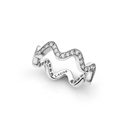 LAGOS Wave Diamond Eternity Band Ring