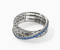 John Hardy JH Essential Pavé Crossover Ring, Sterling Silver, Gemstones