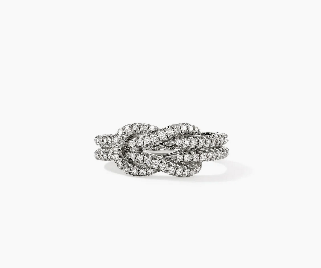 John Hardy Love Knot Ring, Sterling Silver, Diamonds