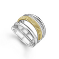 LAGOS Two-Tone Five Row Diamond Ring