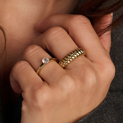 TI SENTO Vintage Ribbed Ring, view 2