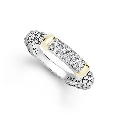 LAGOS Two-Tone Medium Diamond Station Ring