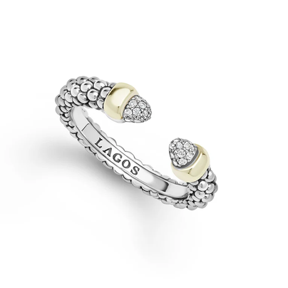 LAGOS Two-Tone Diamond Mini Versa Stacking Ring