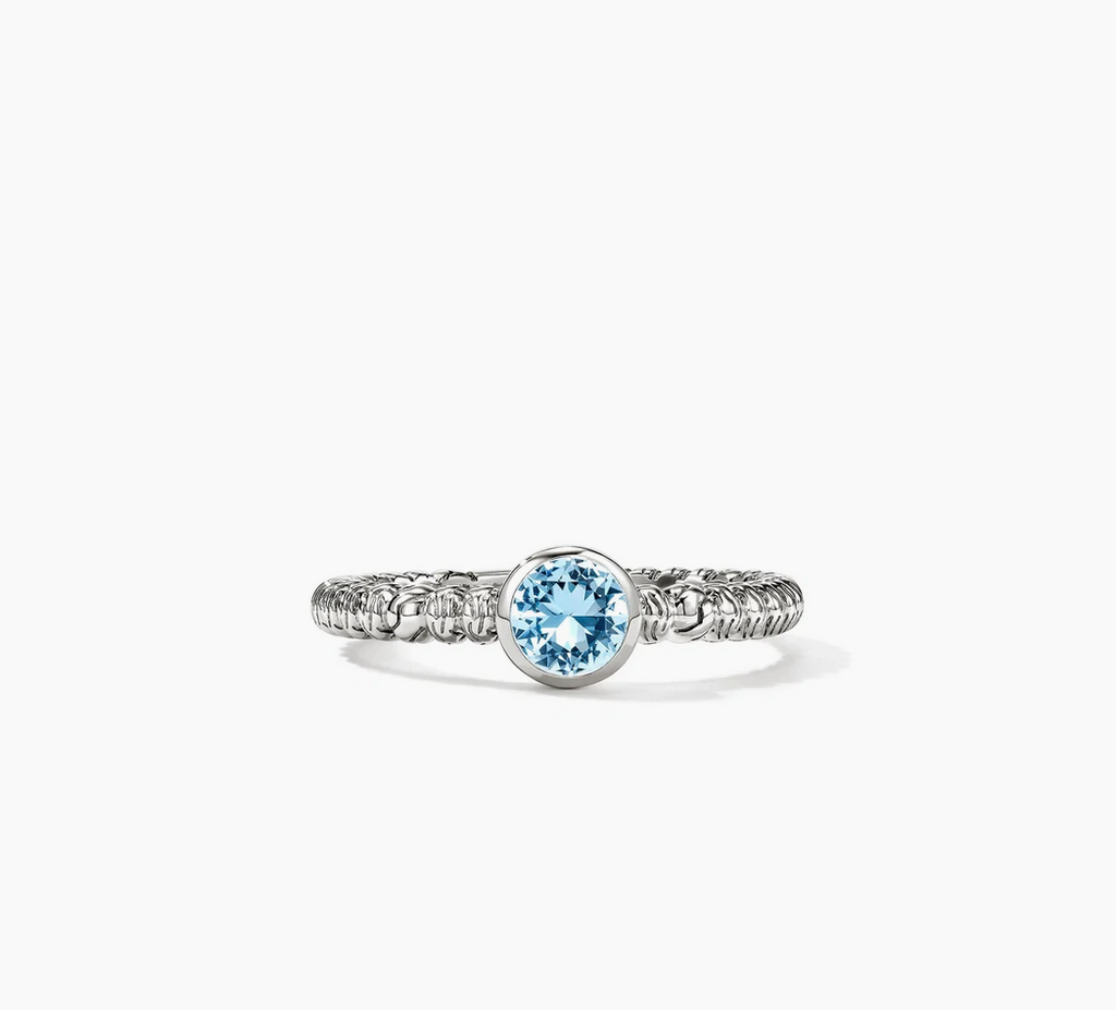 John Hardy Heishi Gem Ring, Sterling Silver, Swiss Blue Topaz