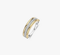 Triple Band Zirconia Ring Gold Vermeil